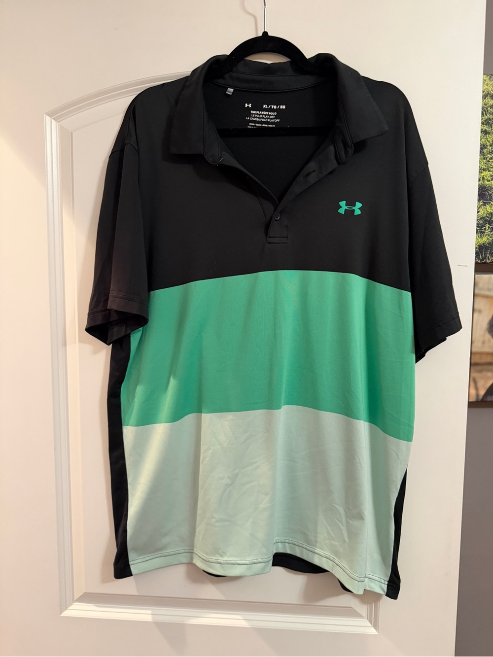 Under Armour Black Mint & Light Mint Block Polo